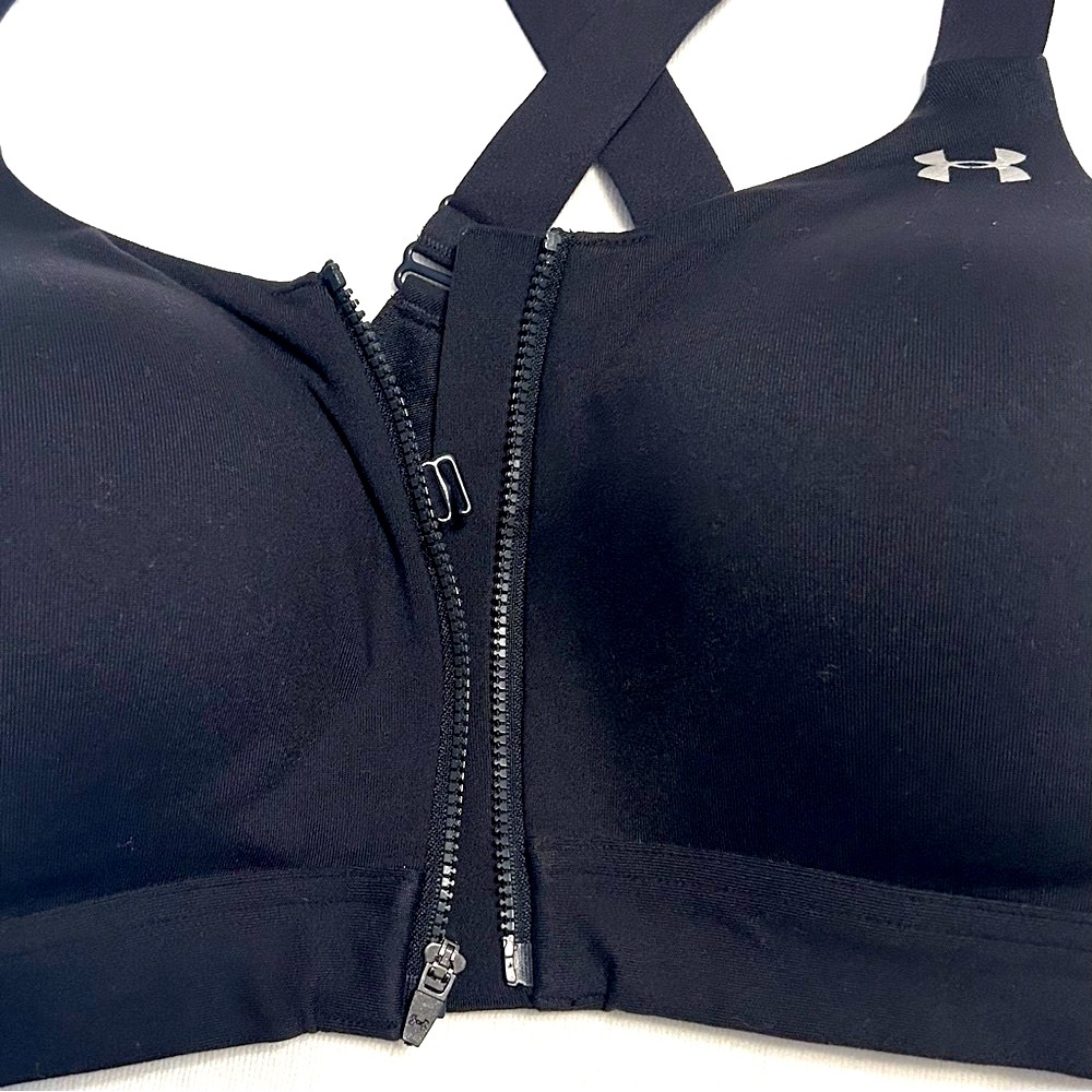 Under Armour Crossback Zip Front Sports Bra Size 36D - Picture 2 of 4
